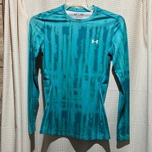 Under Armour Women's Aqua Patterned Long Sleeve Tee